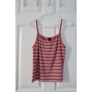 Forever 21 Red & White Striped Tank Top
